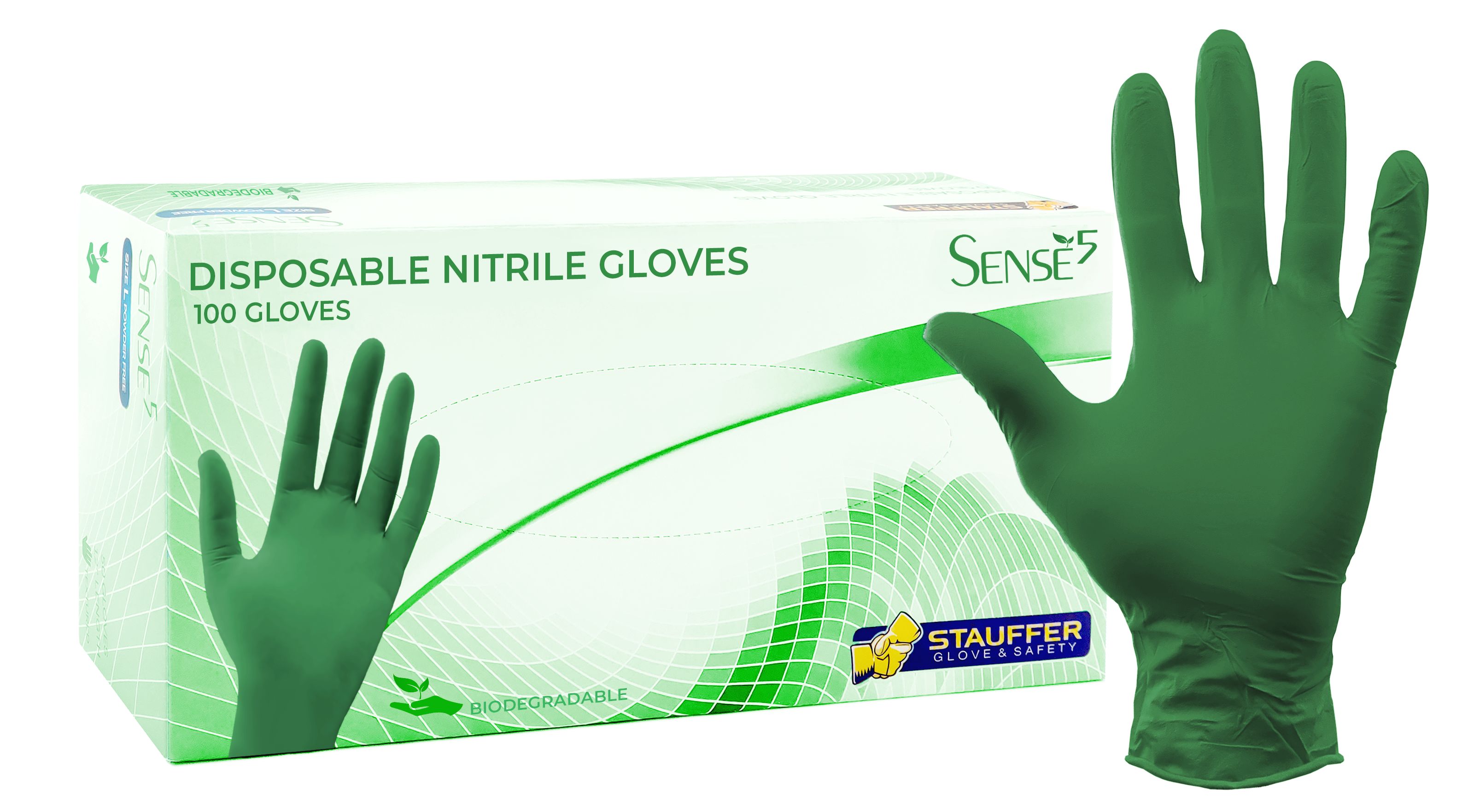 Stauffer Sense5 biodegradable nitrile glove 